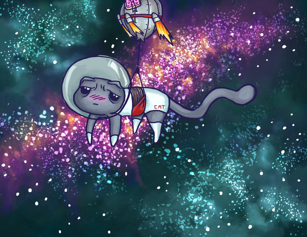 Sad Space Racket Cartoon Sad Space Cat by DarthNorby on DeviantArt