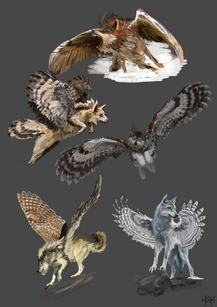 Flying Wolves by Harvibore on DeviantArt