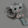 Polymer Clay Cute Little Cheshire cat Keychain