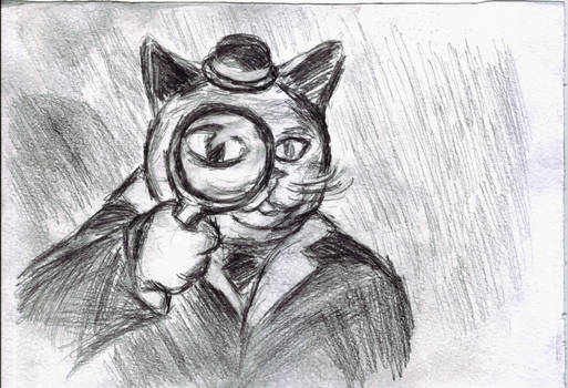 Detective Cat of Victorian age  (pencil sketch)