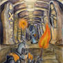 Forgotten tomb(watercolcolor/pen sketch)