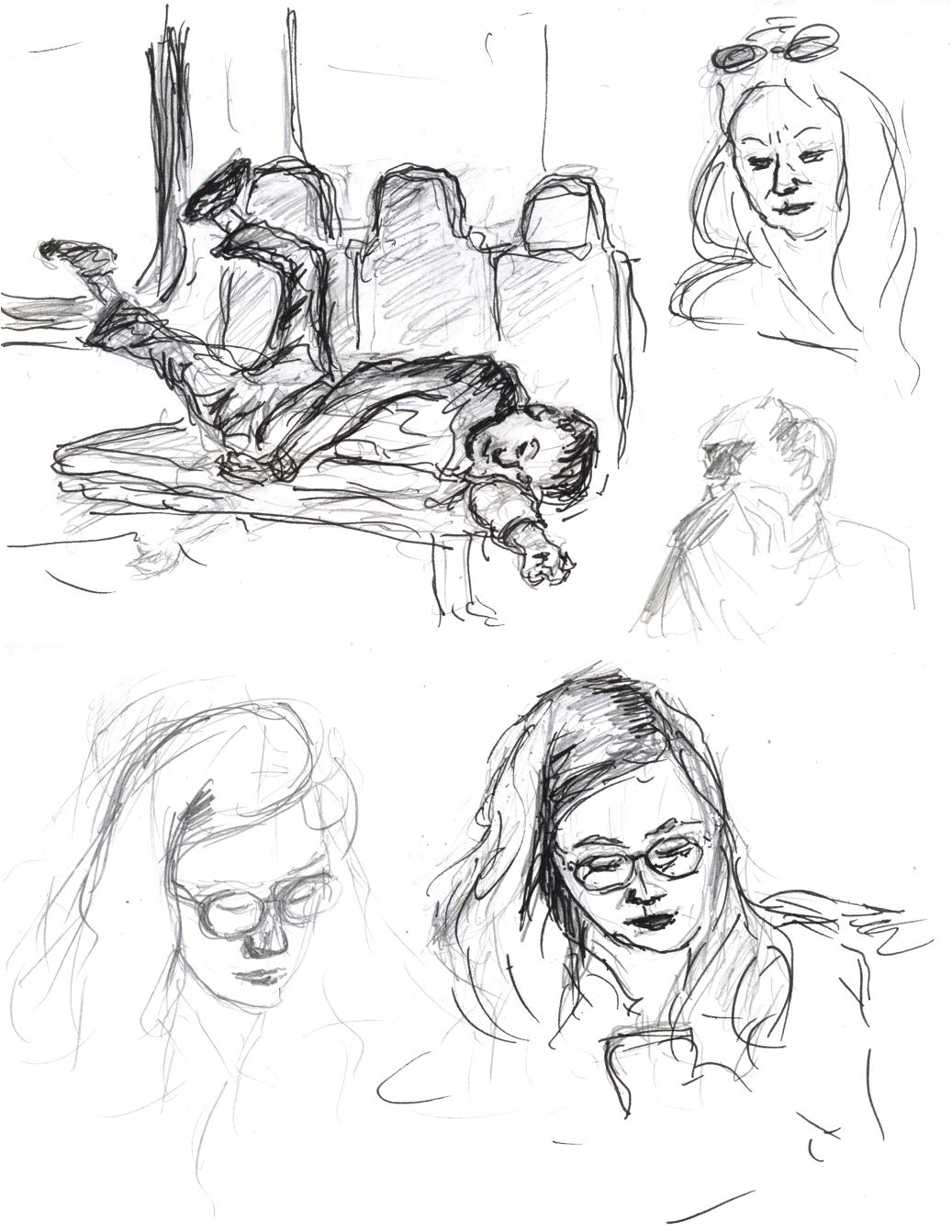 Fast sketches from suburban train 16 august 2024