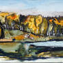 Watercolor sketch 21 sept.2024 landscape with tent