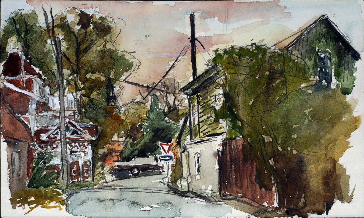 Watercolor sketch 02 october 2024 Alleyway 2