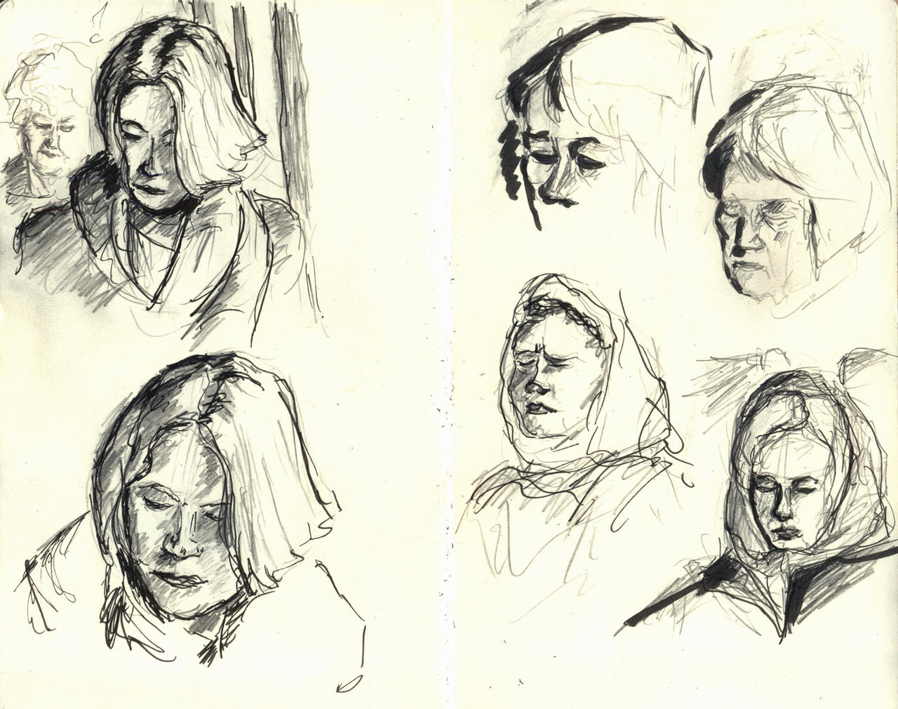 Fast sketches from suburban train 22 october 2024