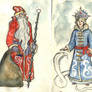 Sketches (Ded Moroz and Snegurochka), colorized