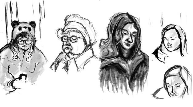 Fast sketches from suburban train 05 march 2025