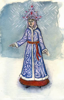 Snegurochka (Snow Maiden) watercolor sketch