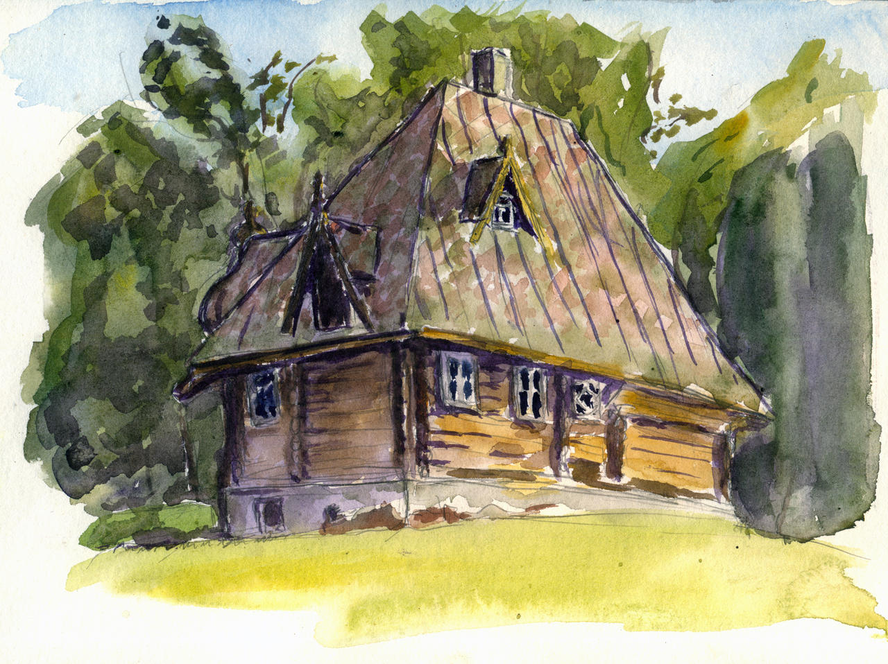 Watercolor sketch 03 August 2025 Abramtsevo