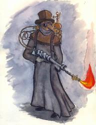 Plague flamethrower (colorized sketch)