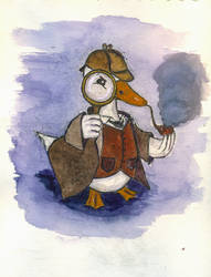Sherlock Quack/ Sherlock Goose (watercolor)
