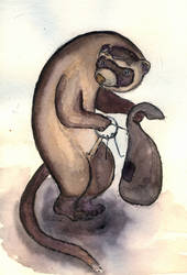 The ferret thief (watercolor sketch)