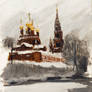 Oil sketch of Chernigovsky skete (Sergiyev Posad)