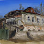 Old abandoned house (oil on canvas sketch)