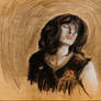 Portrait study (charcoal, white chalk, sanguine)