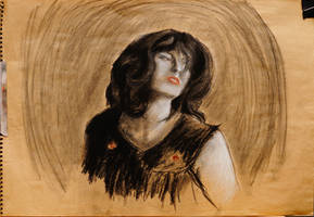 Portrait study (charcoal, white chalk, sanguine)