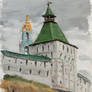 Lavra in cloudy April day (oil sketch)