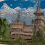 Oil sketch 13 June 2026 (Old wooden church)