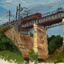 Railroad bridge (oil sketch)