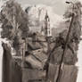 Sergiev Posad street view (oil sketch)