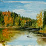 Sunny October day (oil sketch)