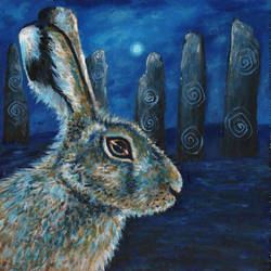 Stone circle hare