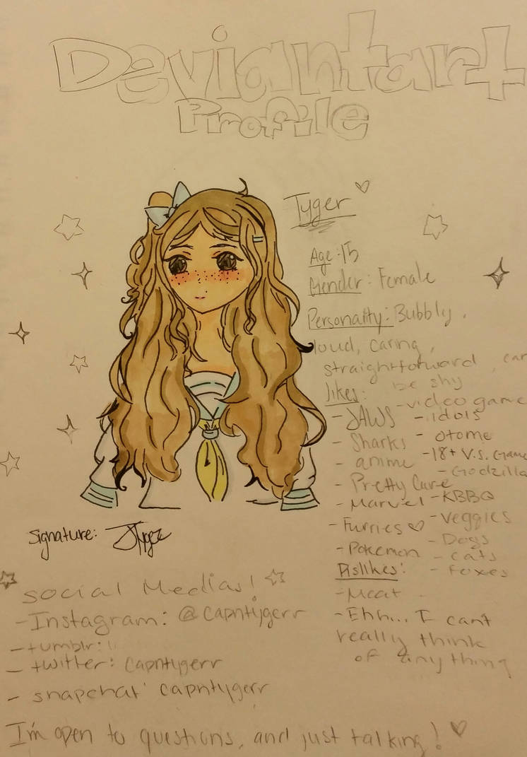 Generic Deviantart Profile Deviantart Profile by CapnTygerr on DeviantArt