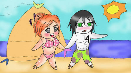 ulquihime chibi on beach by ichiissa1103