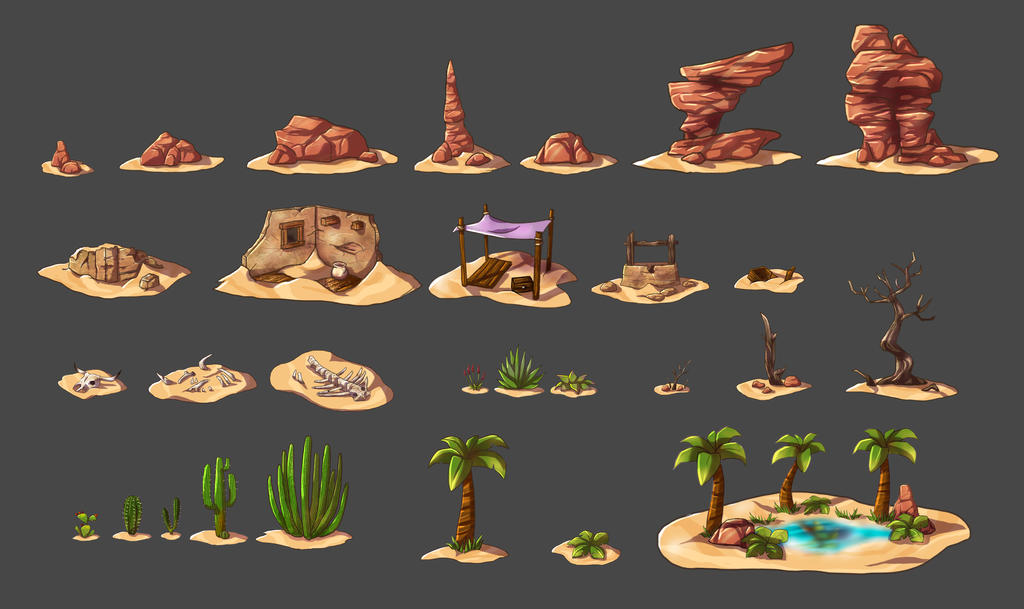 Desert items - Concept Art by LuanHs on DeviantArt