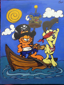 Garfield and Odie play pirates