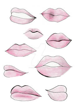 Pink Lip Stickers (png)  Planner Printables