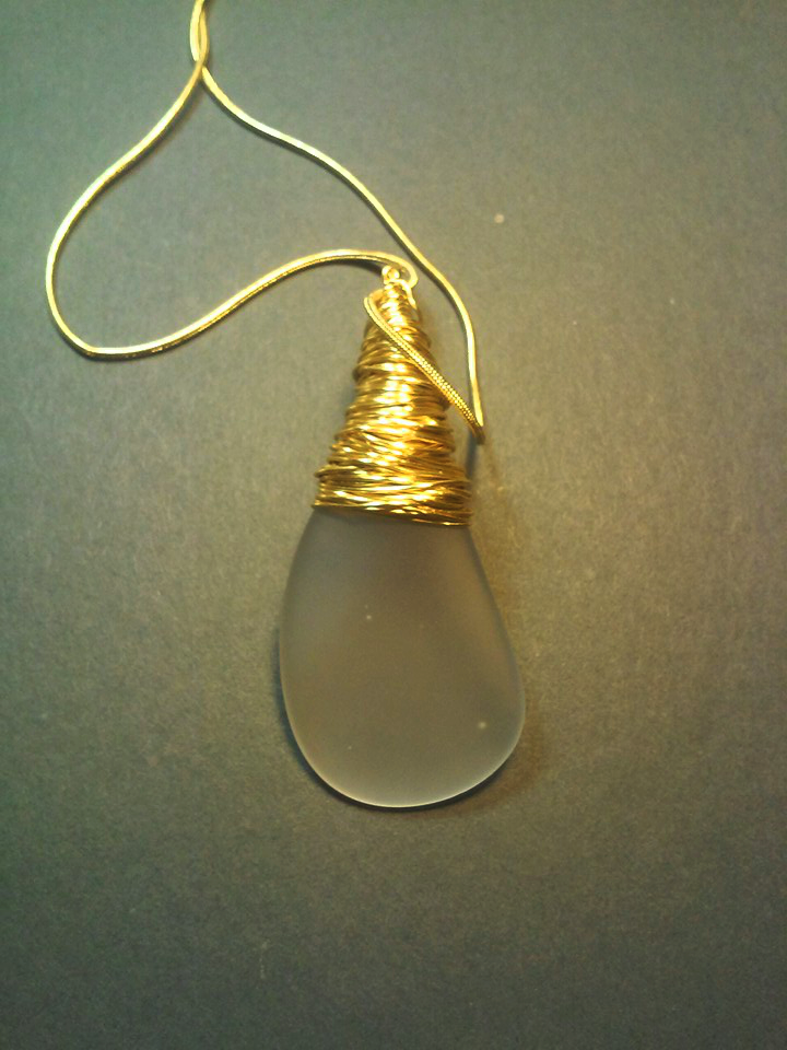 Sea Glass Briolette Pendant