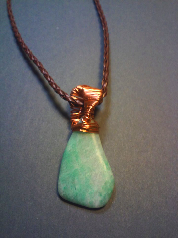 Green Quartz Wire Wrapped Pendant