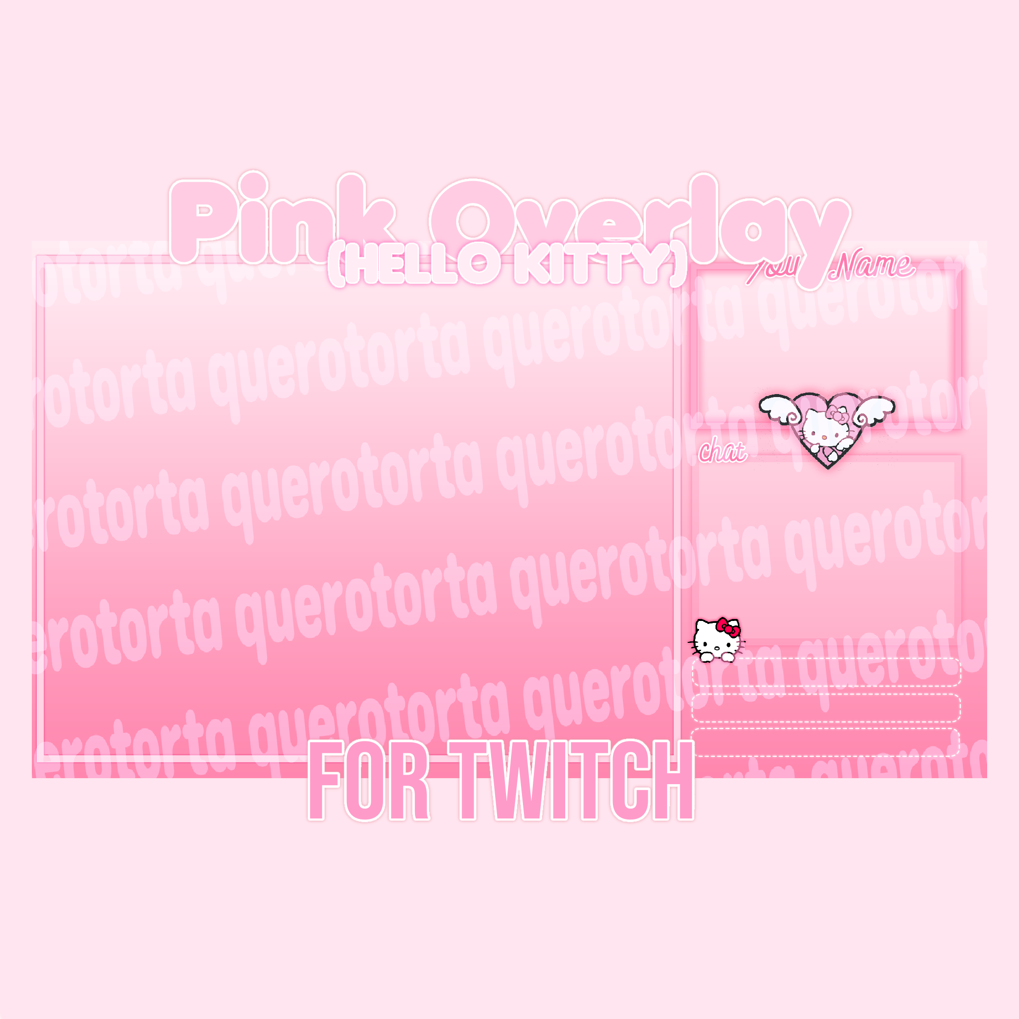 Cute Kawaii Overlay Screen - Pink