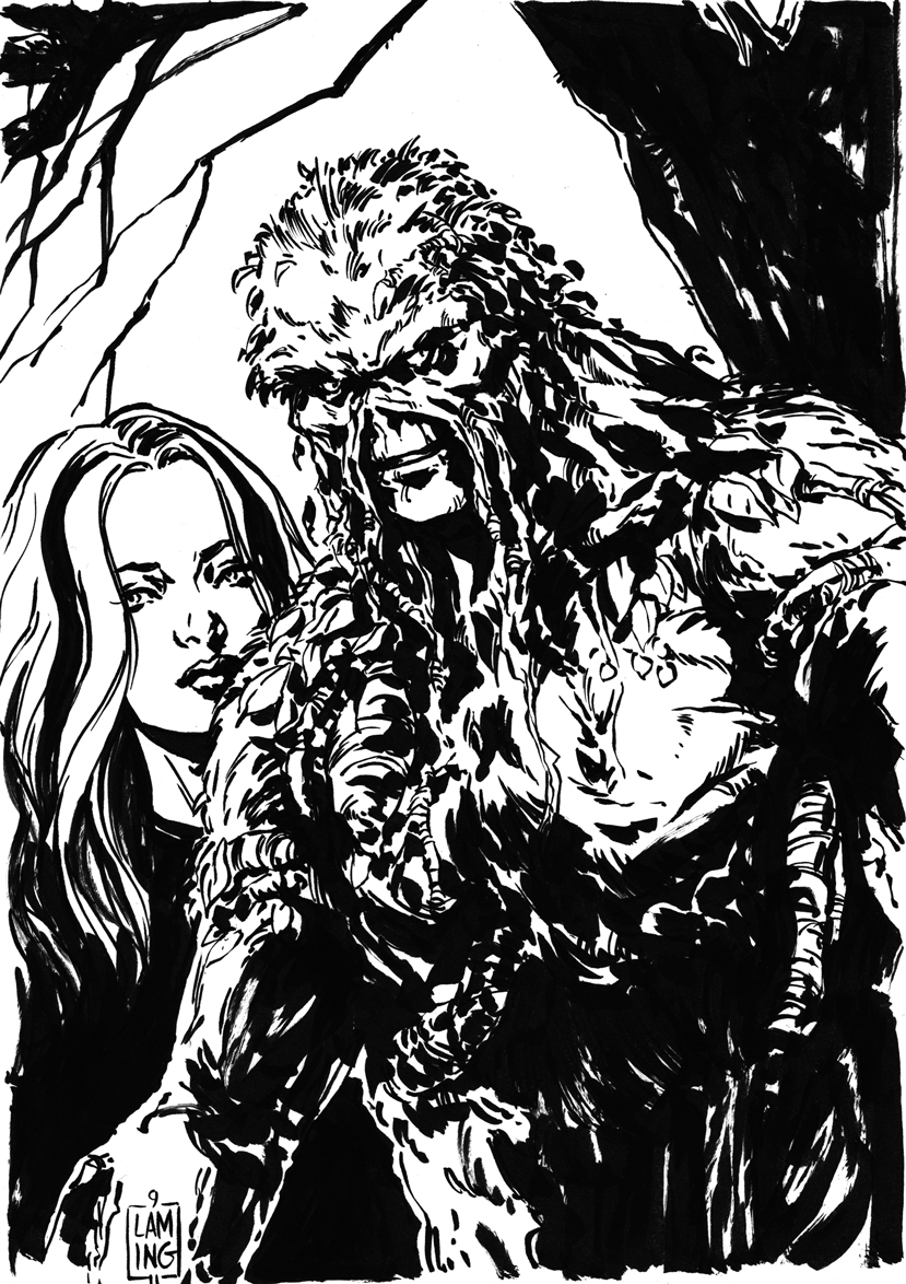 Swamp Thing and Abby inked