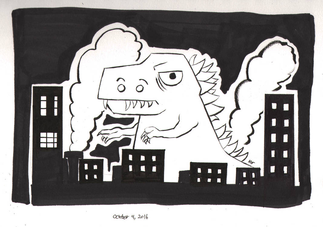 Godzilla - Inktober 2016 by MannyNoriaArt on DeviantArt