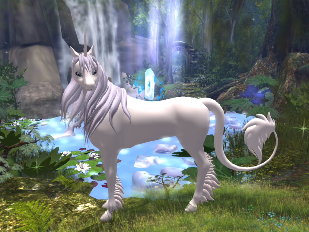 Last unicorn at the Crystal and waterfalls