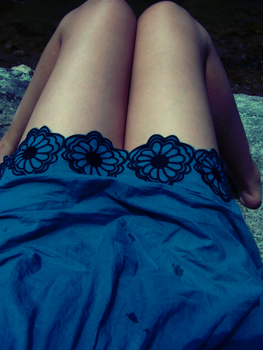 little blue dress.