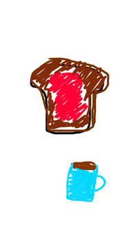 Toast with a coffee cup