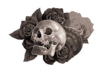 Skull Tattoo Greyscale