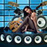 Rocker Katy ~ Pinup Shoot 52 ~Katy's Newest Guitar