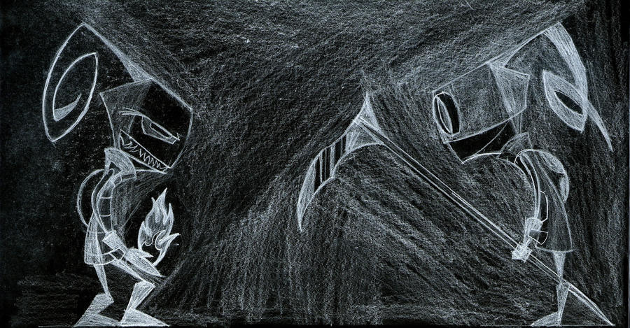 Night Riot Drawing Night battle. by ken180 on DeviantArt