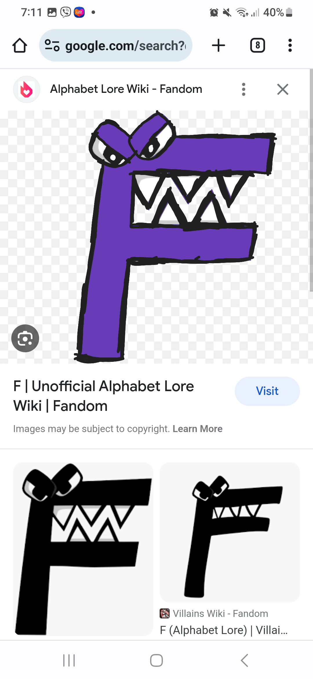 F (Alphabet Lore), Villains Wiki