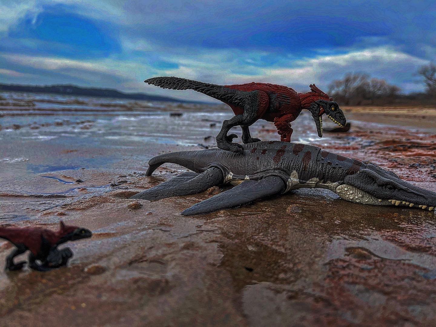 Ember about to feast on the beached Liopleurodon by rexthezilla on ...