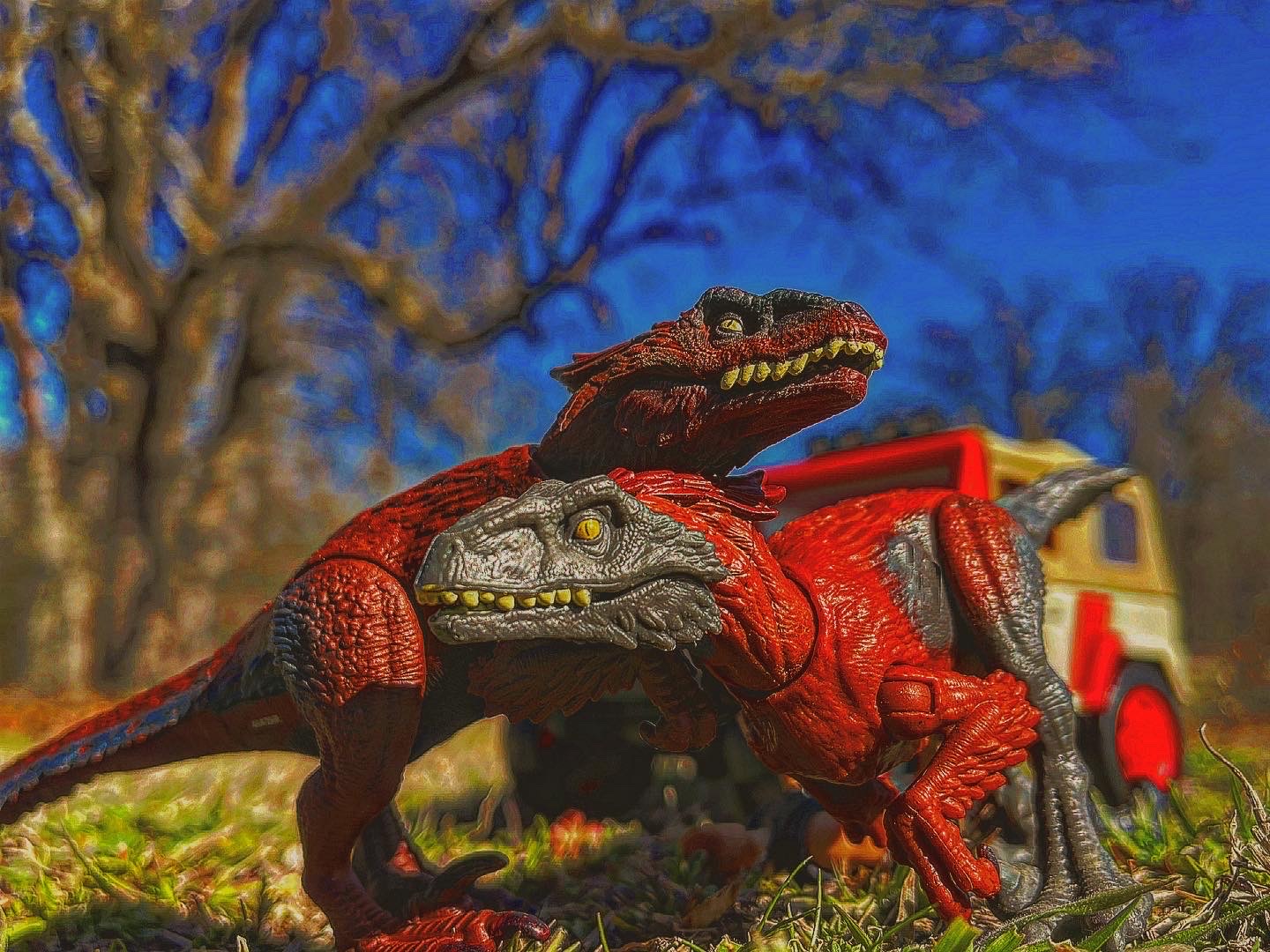 Pyroraptor couple by rexthezilla on DeviantArt