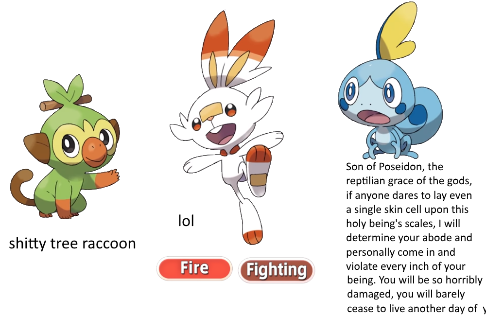 Pokemon sword and shield starters by fnafmangl on DeviantArt