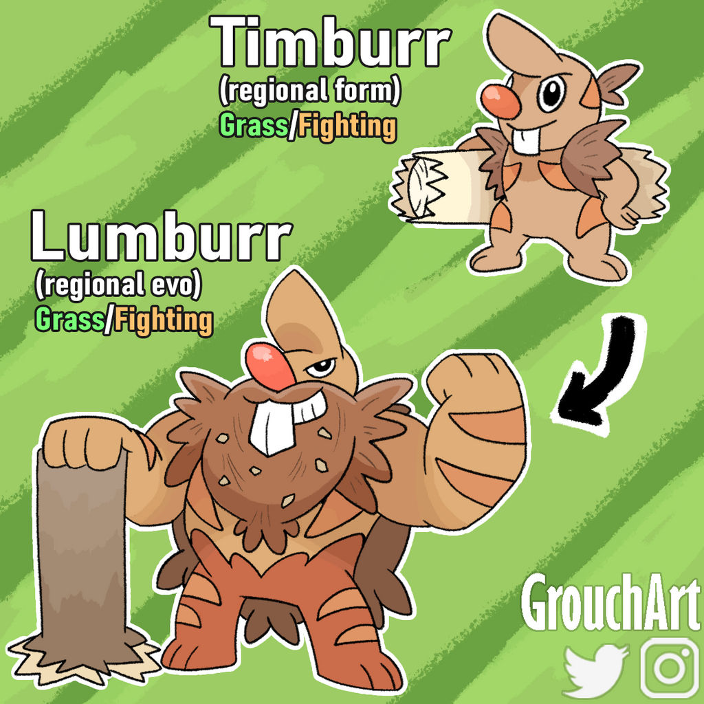 Timbourr Regional Timburr and Lumburr by GrouchArt on DeviantArt