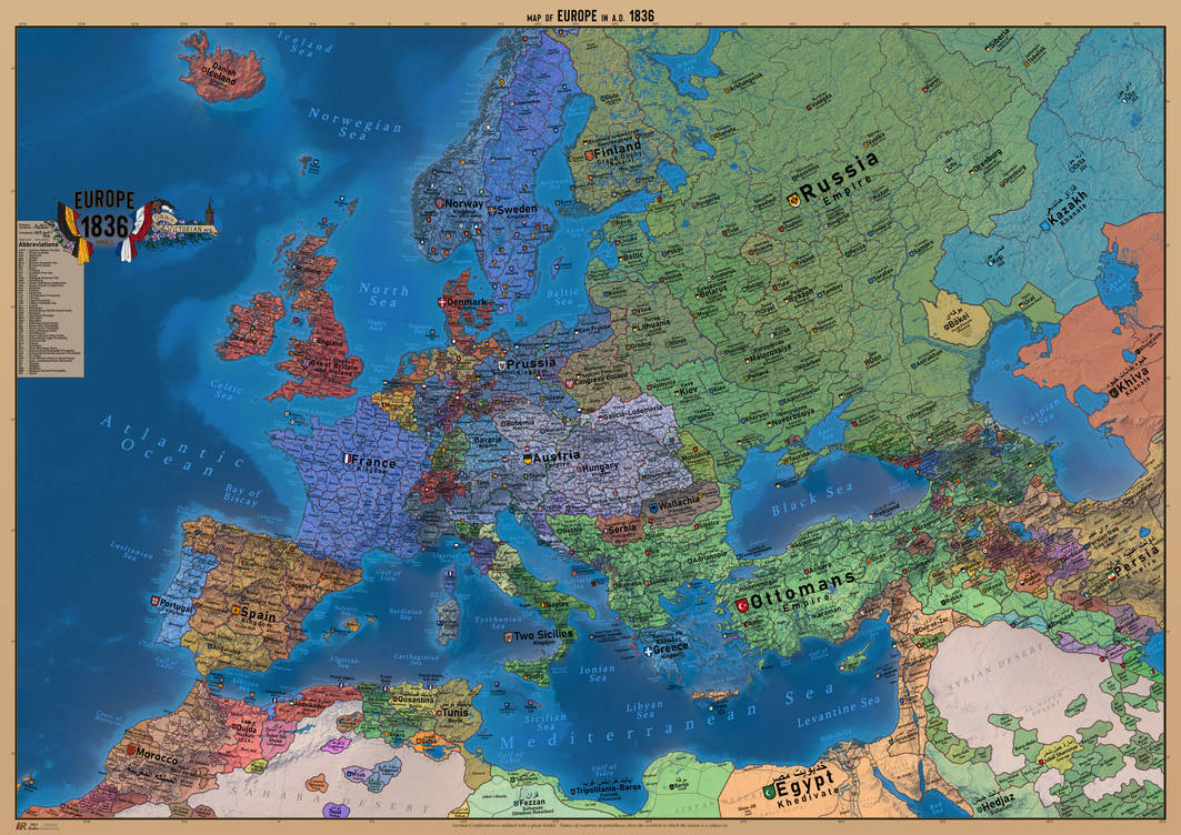 Europe 1836 Map by ratkabratka on DeviantArt