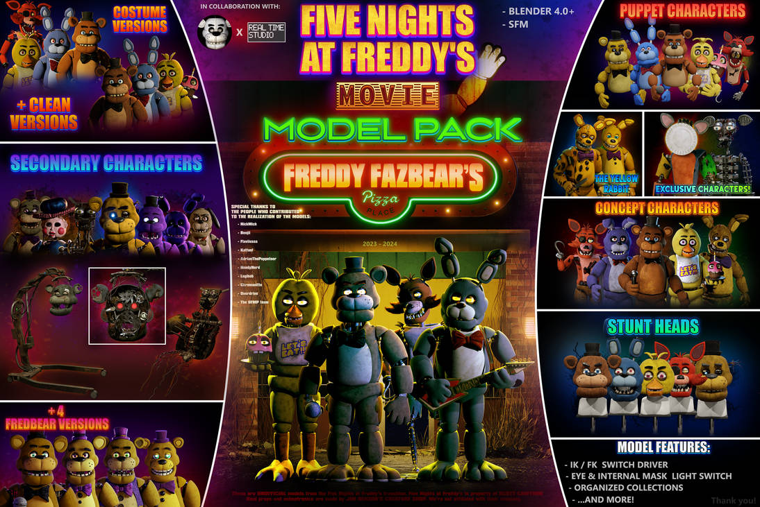 FNaF MOVIE model pack --- by Ubuntutu on DeviantArt