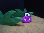 Happy purple fangy monster